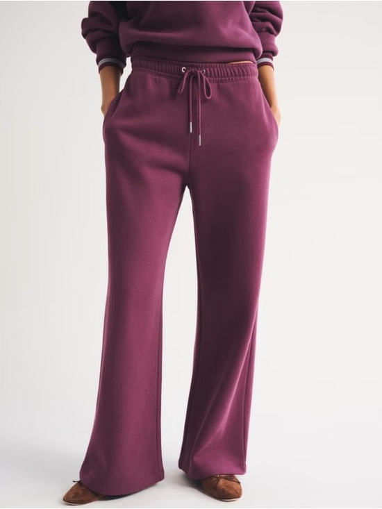 Abercrombie & Fitch Pants - Abercrombie & Fitch Sunday High Rise Wide Leg Sweatpant - Plum